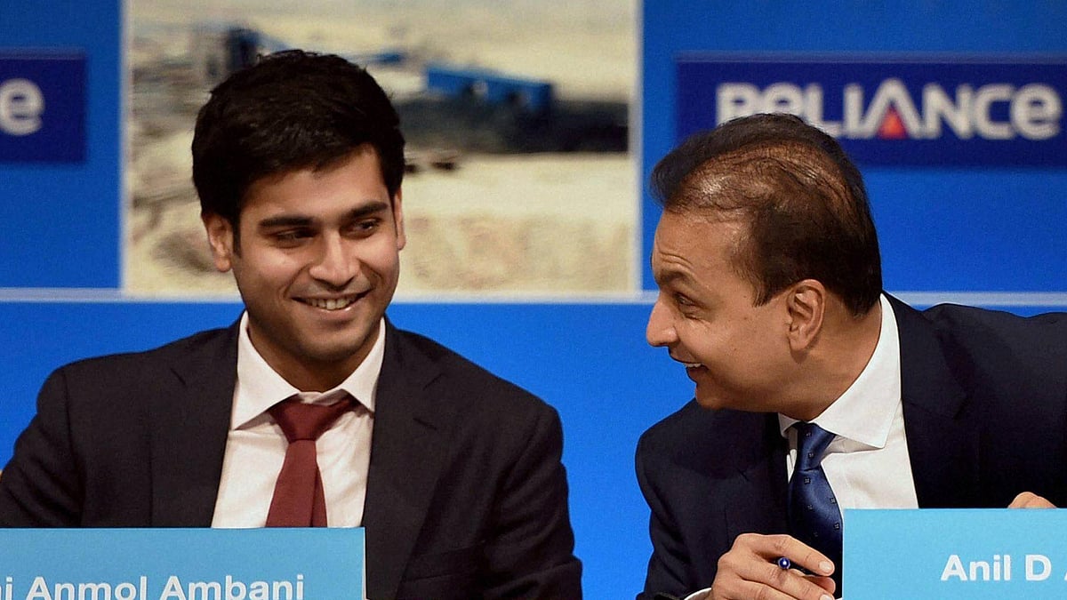 File photo of Chairman Reliance Infrastructure Anil Ambani and his son Jai Anmol Ambani.&nbsp;