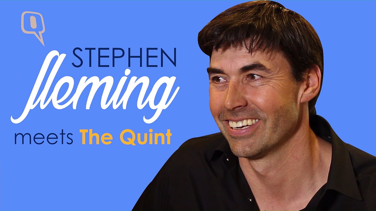 Stephen Fleming visits <b>The Quint</b>’s headquarters. (Photo:<b>The Quint</b>)