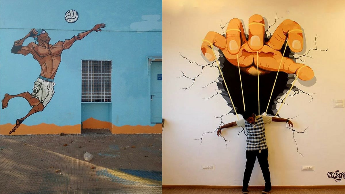 Street art by (left) NME and Mooz. (Photo courtesy: Facebook/ <a href="https://www.facebook.com/NMEGraffiti/photos">NMEGraffiti </a>/ <a href="https://www.facebook.com/MoozGraffiti/photos">MoozGraffiti</a>