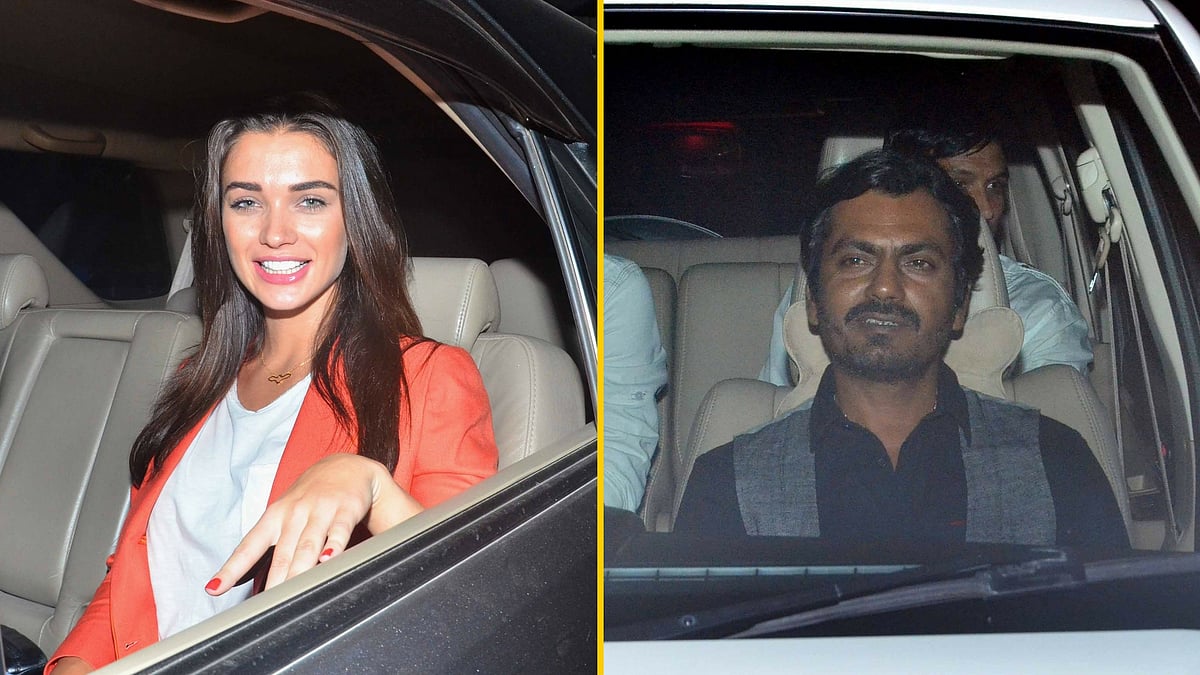 Amy Jackson and Nawazuddin Siddiqui arrive for the screening of <i>Freaky Ali</i>. (Photo: Yogen Shah)