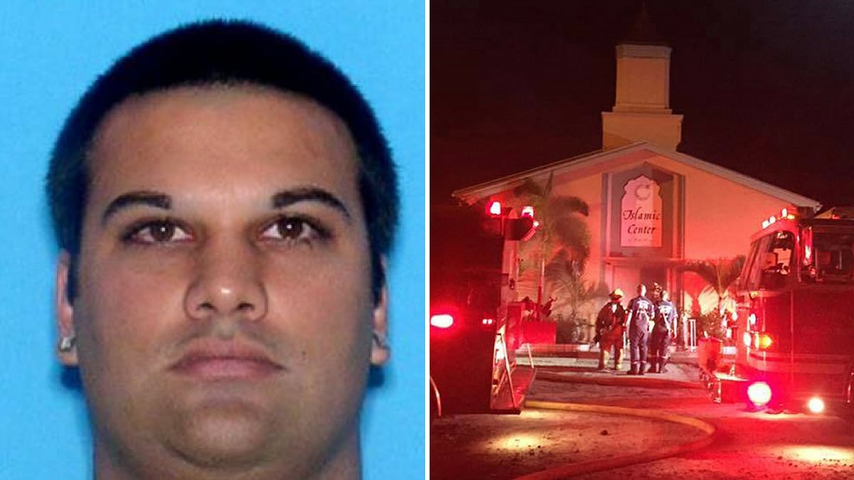 Joseph Schreiber was arrested on charges of setting fire to a mosque. (Photo Courtesy:<a href="https://www.facebook.com/stluciesheriff"> St Lucie County Sheriff’s Office</a>/AP)