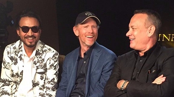 Irrfan Khan, <i>Inferno </i>director Ron Howard and Tom Hanks. (Photo courtesy: Twitter/@<a href="https://twitter.com/tomhanks/status/742479422796730369">tomhanks</a>)
