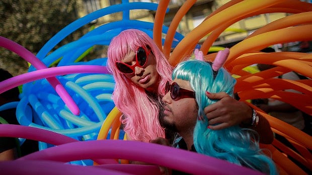 Participants attend a gay pride parade to promote gay, lesbian, bisexual and transgender rights, in Mumbai. (Photo Courtesy: IndiaSpend)