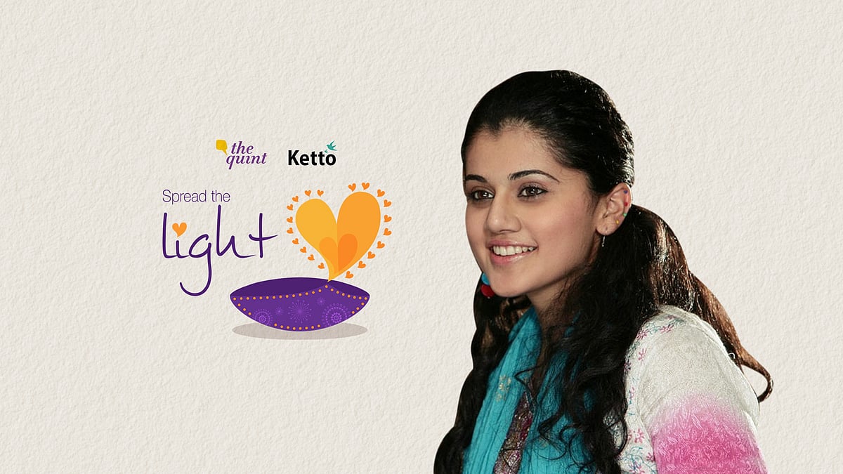 Spread the light of awareness this Diwali, says Taapsee Pannu. (Photo: Altered by The Quint)