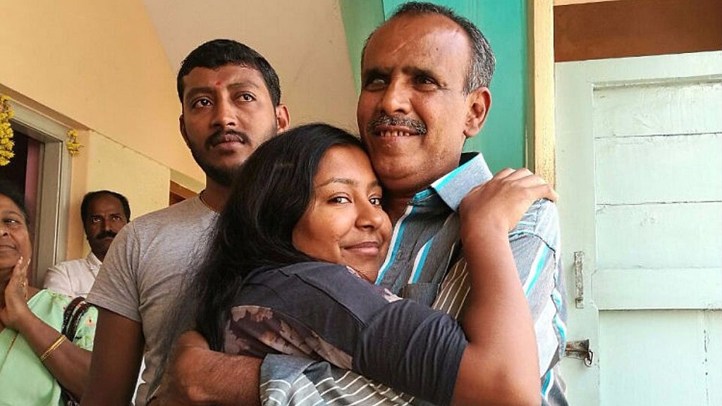 Jyothi Svahn with her father Dasaratha Rao. (Photo: The News Minute)