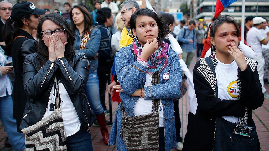 Supporters of the peace accord between the Colombian government and rebels. (Photo: AP)
