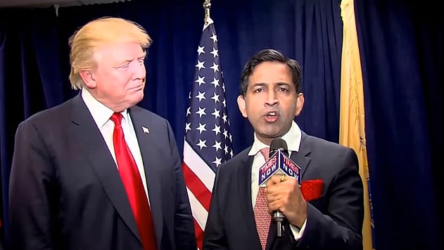 The “real man” had a very demure stance on India and Pakistan, only saying they should “get along”. (Photo: YouTube Screenshot)