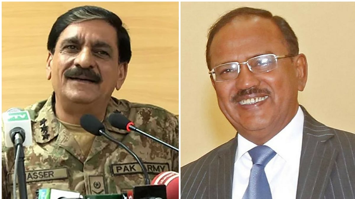Pakistani NSA Nasir Janjua and his Indian counterpart Ajit Doval. 