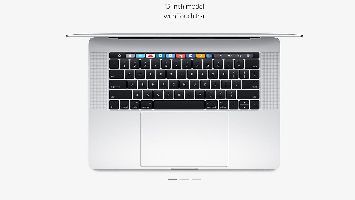Touch Bar is only available with 13- and 15-inch MacBook Pro models. (Photo: Apple)