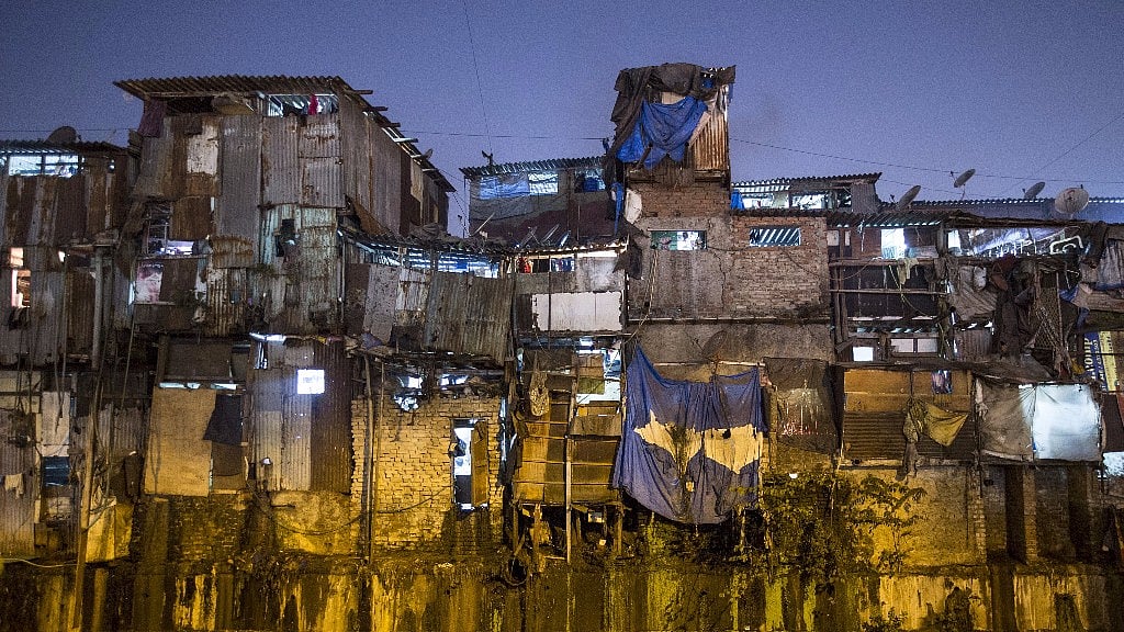 Windows of various shanties in Dharavi, one of Asia’s largest slums, are seen in Mumbai.