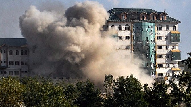 EDI building under terror attack. (Photo: PTI)