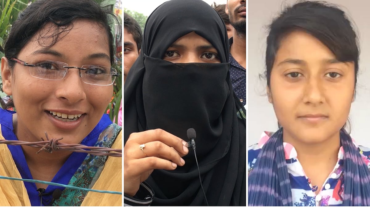 In 2015, Kehkashan Khanam (centre) won a cabinet post in the student union election and broke a 94-year-old jinx. (Photo: The Quint)
