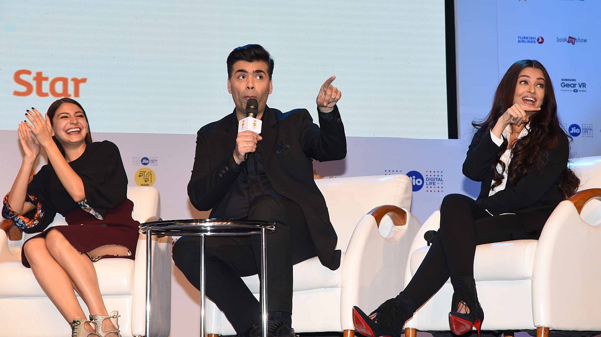 Anushka Sharma, Karan Johar and Aishwarya Rai talk about <i>Ae Dil Hai Mushkil</i> at Jio MAMI. (Photo: Yogen Shah)