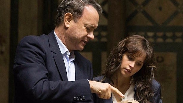 Tom Hanks and Felicity Jones in a still from <i>Inferno</i>.