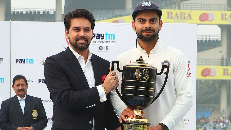 BCCI chief Anurag Thakur and Test captain Virat Kohli. (Photo Courtesy: BCCI)