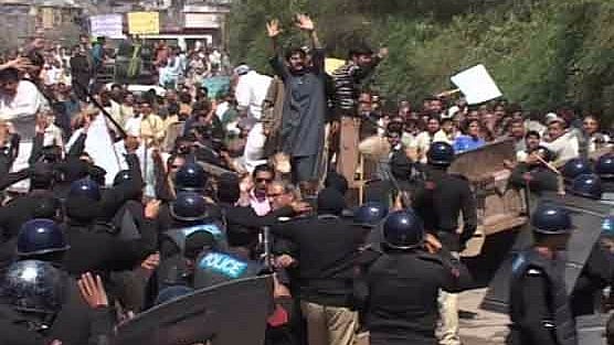 Massive demonstrations were held across Pakistan-occupied Kashmir on October 22 to mark ‘Black Day’ (Photo: ANI Screengrab)