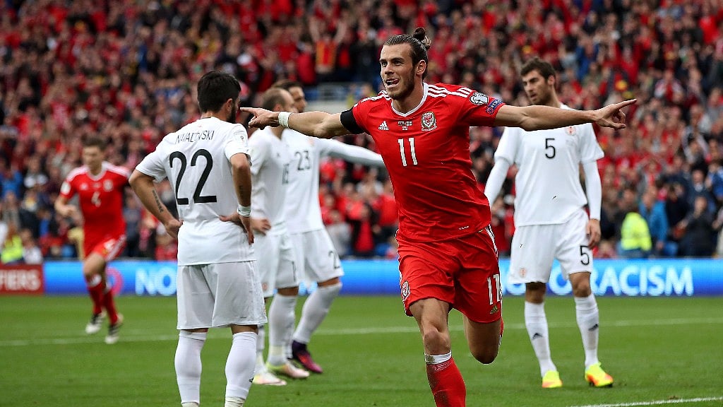 Bale scores his 25th goal for Wales on Sunday. (Photo: AP)