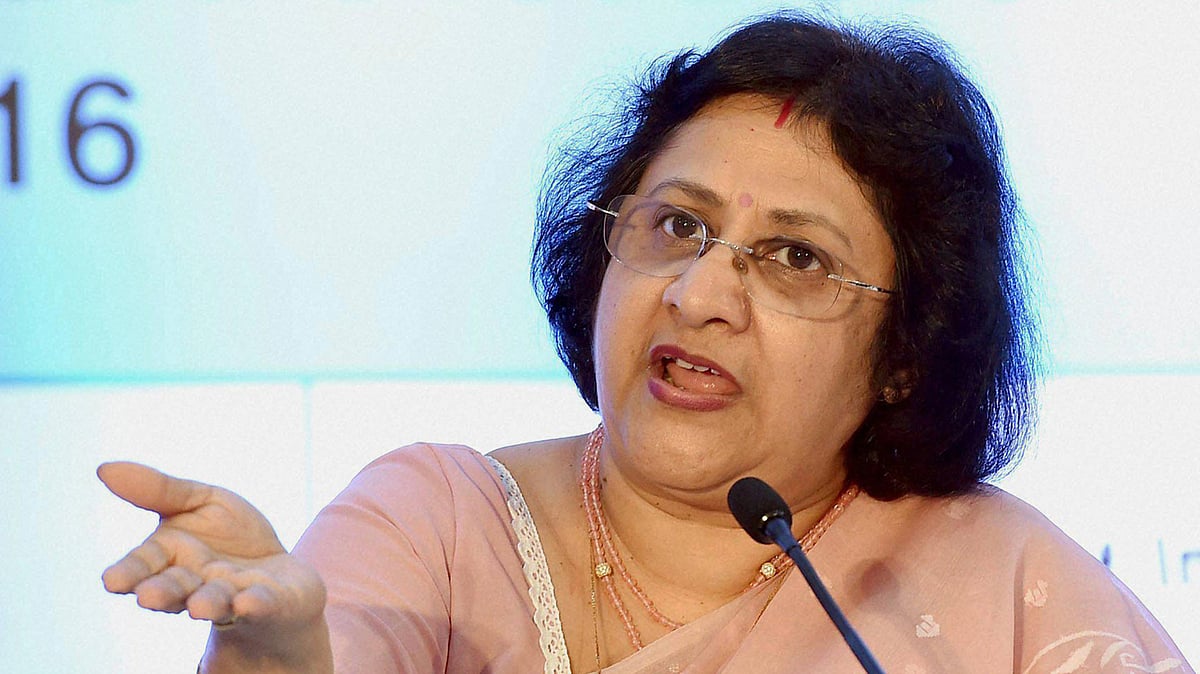 SBI Chairperson Arundhati Bhattacharya addressed a Press Conference in Mumbai on Thursday (File Photo: PTI)