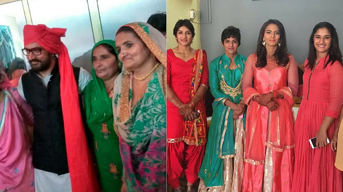 Aamir Khan is the honoured guest at Geeta Phogat’s weedding. (Photo courtesy: <a href="https://twitter.com/MendraDorjey">Twitter/ @MendraDorjey</a>)