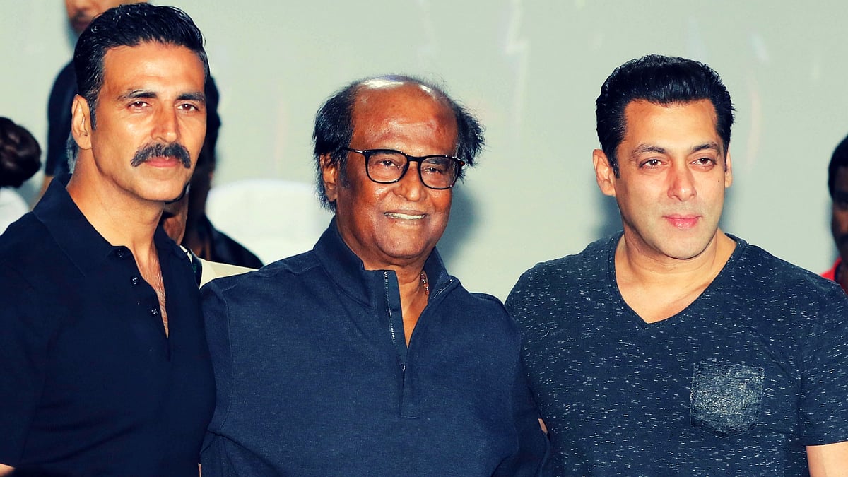 Akshay Kumar, Rajinikanth and Salman Khan under one roof. (Photo: Yogen Shah)