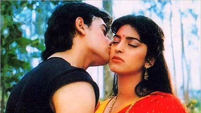 Aamir Khan and Juhi Chawla in a still from <i>Qayamat Se Qayamat Tak</i>. 