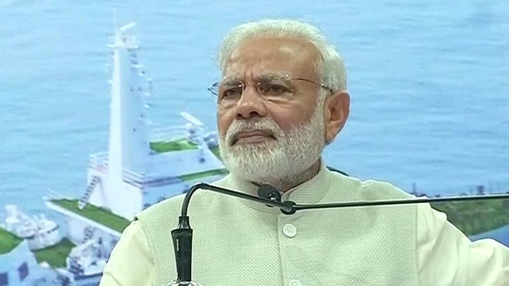 Narendra Modi in Mopa, Goa. (Photo Courtesy: ANI Screenshot)