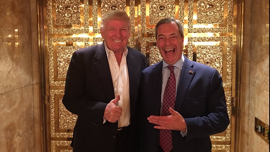 Nigel Farage tweeted this picture after meeting US President-elect Donald Trump. (Photo Courtesy: Twitter/<a href="https://twitter.com/Nigel_Farage">NigelFarage</a>)