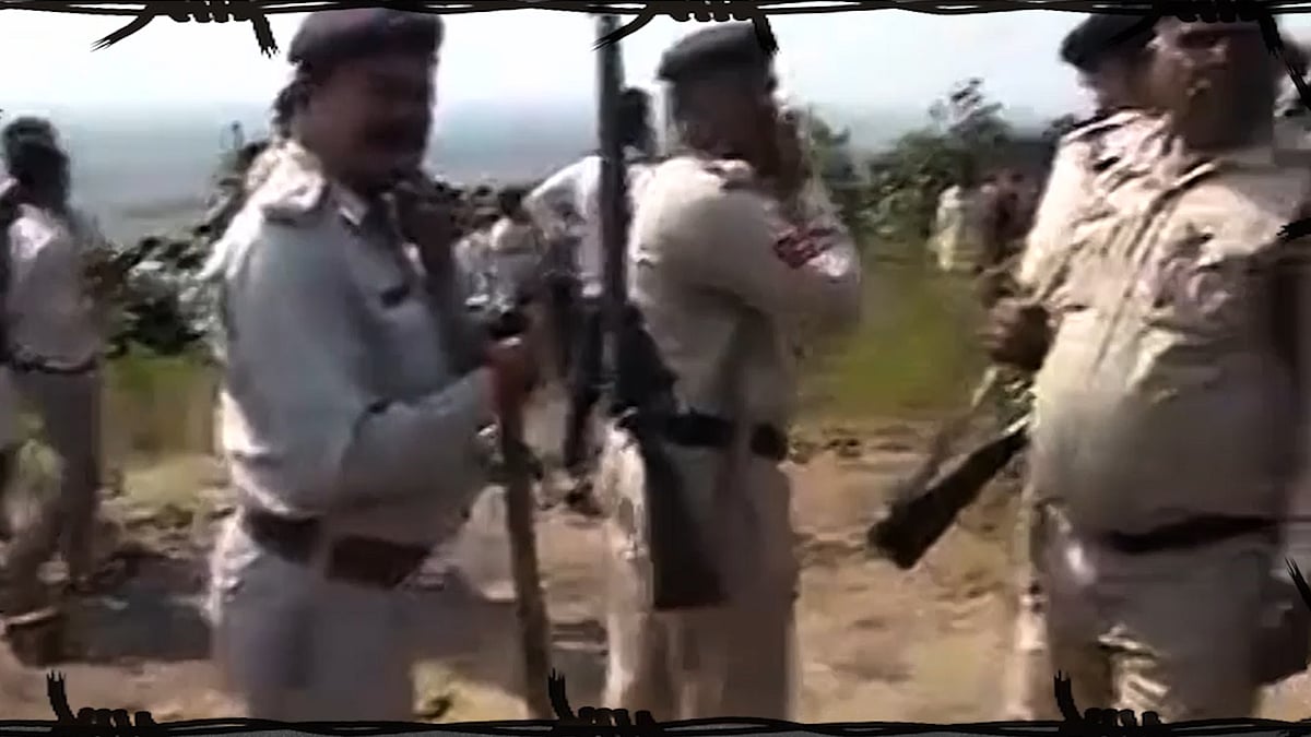 Madhya Pradesh police after the Bhopal encounter (Photo: The Quint)