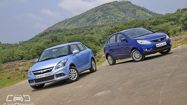 Tata Zest AMT vs Maruti Swift Dzire AMT. (Photo Courtesy: <a href="https://www.cardekho.com/road-test/tata-zest-amt-vs-maruti-swift-dzire-amt-comparison-review-415.htm">CarDekho</a>)