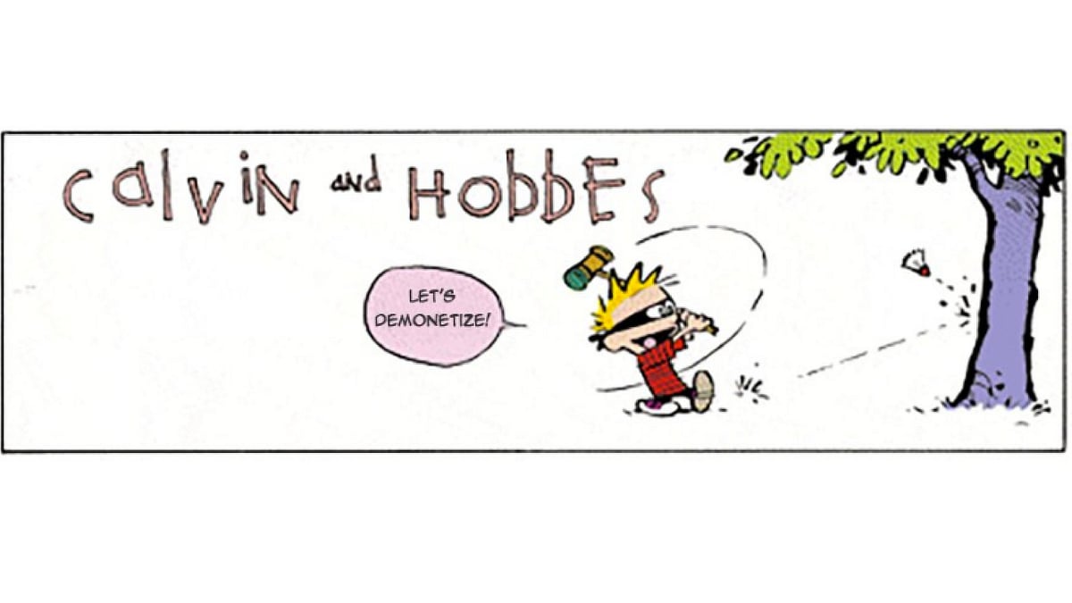 Krish Ashok’s quirky take on demonetisation using Calvin and Hobbes. (Photo Courtesy: Twitter/<a href="https://twitter.com/krishashok/media">@KirshAshok</a>)