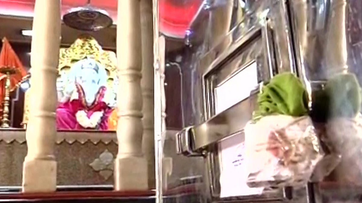 A temple in Maharashtra sealed its donation box on Friday. (Photo: ANI Screengrab)