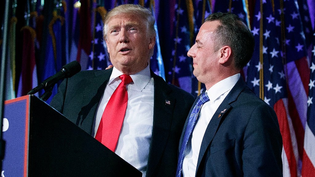 File photo of Donald Trump with Republican National Committee Chairman Reince Priebus. (Photo: AP)