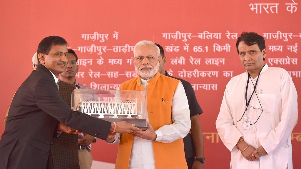 Prime Minister Narendra Modi addressed a rally in Ghazipur, Uttar Pradesh, on Monday. (Photo Courtesy: Press Information Bureau)