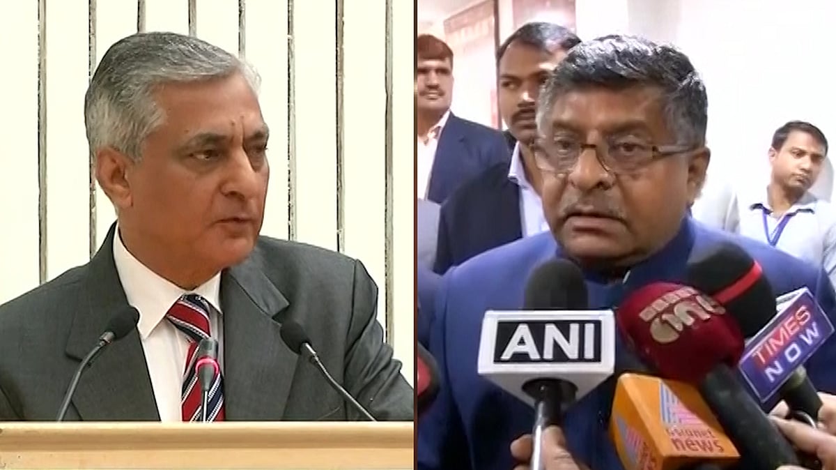 Union Law Minister Ravi Shankar Prasad responded to CJI Thakur’s statement on Saturday. (Photo Courtesy: ANI Screengrab)