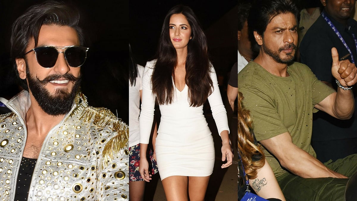 Ranveer Singh, Katrina Kaif and Shah Rukh Khan at the festival venue. (Photo: Yogen Shah)