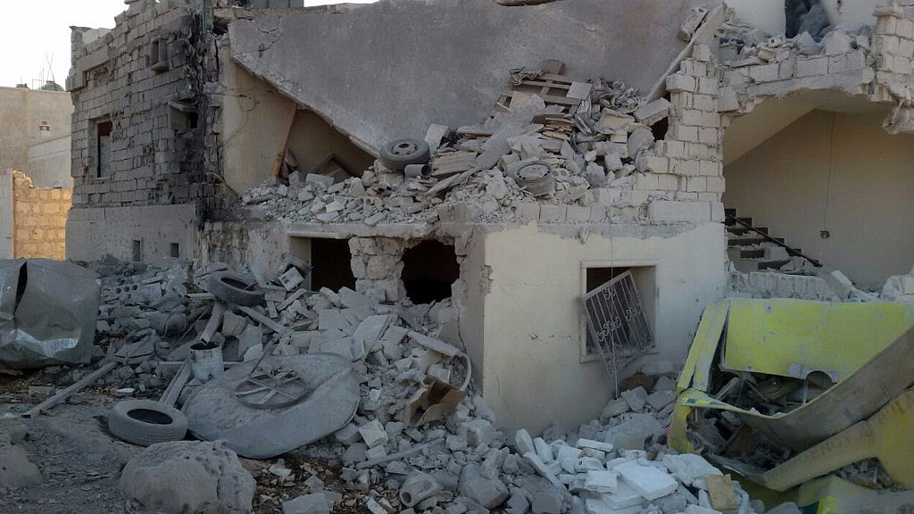 Image provided by Shafak Charity Organization authenticated by AP, shows damaged exterior of a medical facility after it was hit by four airstrikes that also killed two civilians in the northern Idlib province, Syria, Friday, 25 November 2016. (Photo: AP)