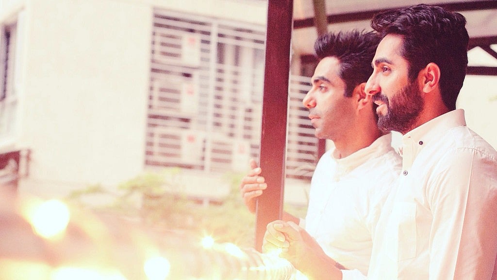 Ayushmann Khurrana with his brother Aparshakti. (Photo courtesy: Twitter)