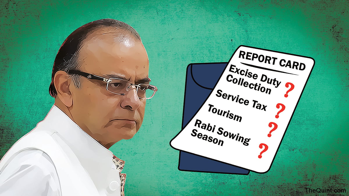 Finance Minister Arun Jaitley presented a rosy report card of demonetisation on 29 December 2016. (Photo: Rhythum Seth/<b>The Quint</b>)