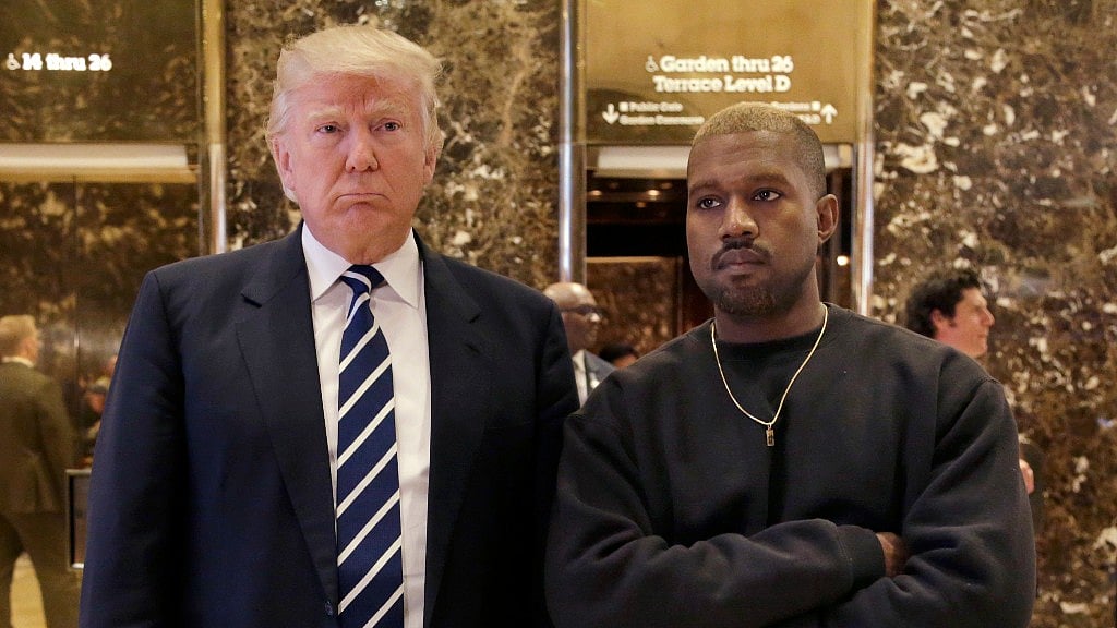 US President Donald Trump and Kanye West at the Trump Tower in New York.&nbsp;