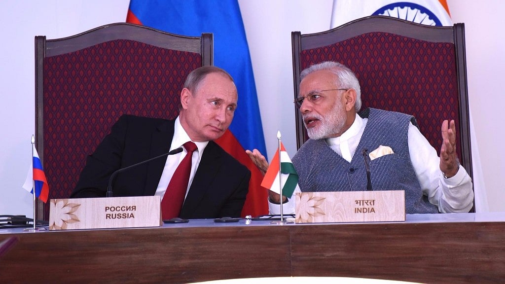 Russian President Vladimir Putin and Prime Minister Narendra Modi. (Photo: IANS)