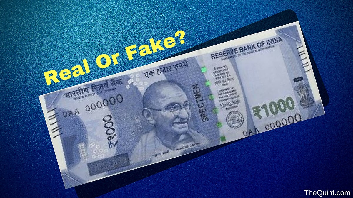 

A photograph of the new Rs 1,000 note has emerged on social media. (Photo: <b>The Quint)</b>