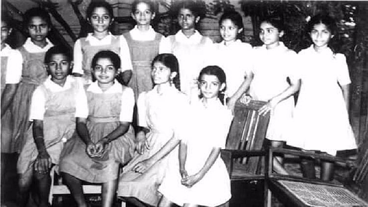 Jayalalithaa at Sacred Heart Matriculation School (First row, second from the left). (Photo Courtesy: The News Minute)