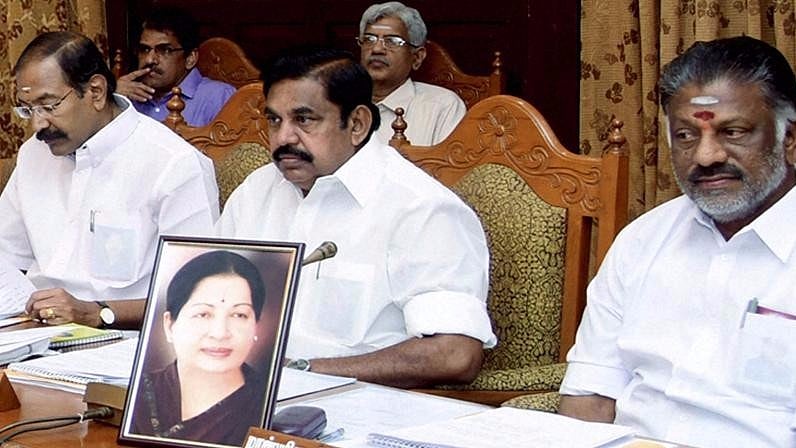 Tamil Nadu Finance Minister O Panneerselvam presiding over a meeting of the state cabinet in October. (Photo: PTI)