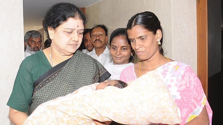The baby named ‘Jayalalithaa’ is the child of AIADMK party members Gaythri and Senthil Kumar. (Photo Courtesy: The News Minute)