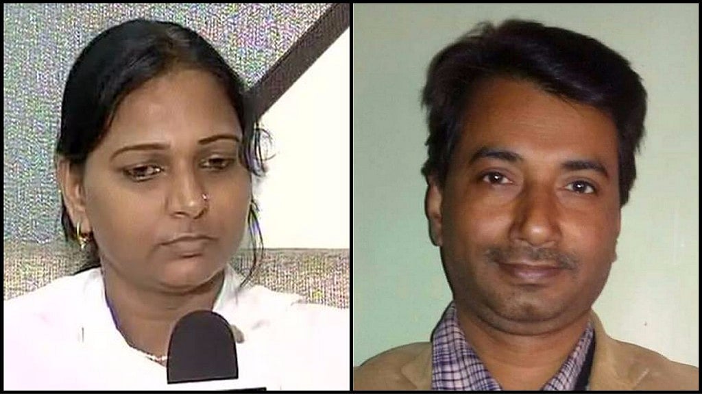Rajdeo Ranjan (right), the journalist who was shot dead in Siwan, and his wife Asha Ranjan. (Photo: <b>The Quint</b>)