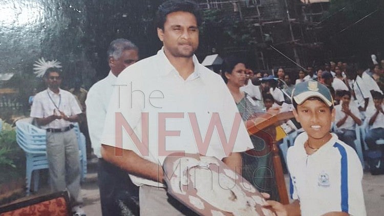 Karun Nair with Javagal Srinath. (Photo Courtesy: The News Minute)
