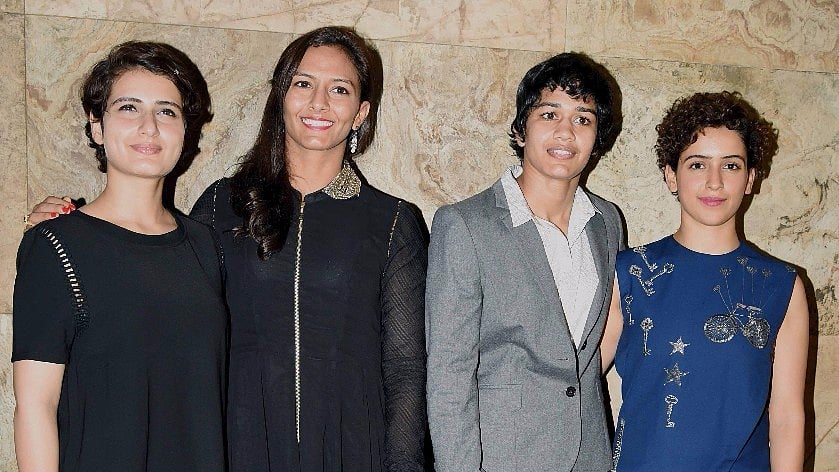 Fatima Sana Shaikh, Geeta Phogat, Babita Phogat and Sanya Malhotra. (Photo: Yogen Shah)