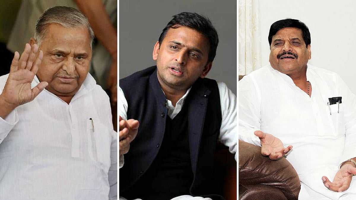The Samajwadi Party’s war has been heating up each day. (Photo: <b>The Quint</b>)