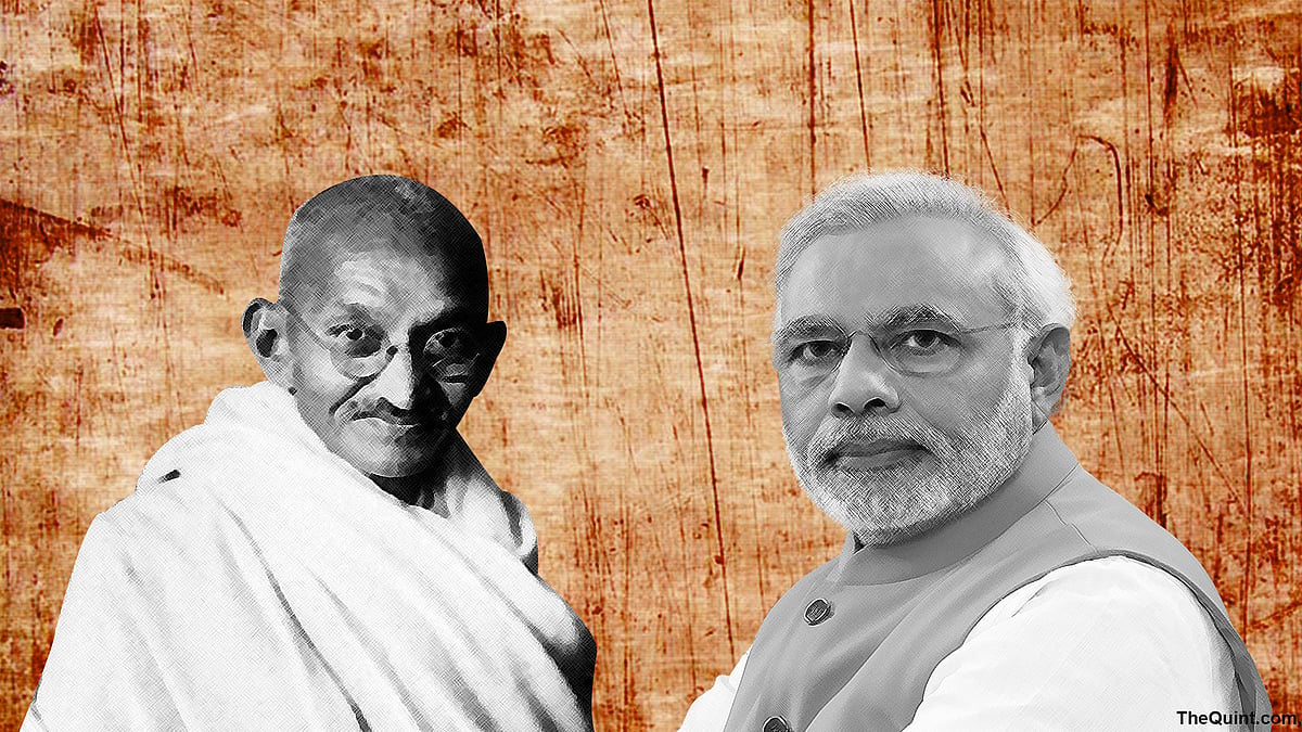 Bapu was known for principles, not hollow worship and wouldn’t have objected to his photo being replaced anywhere. (Photo: Rhythum Seth/ <b>The Quint</b>)