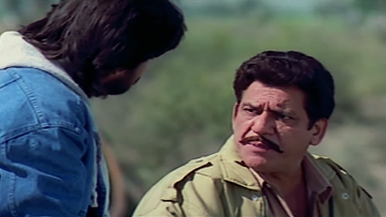 Om Puri (right) in a still from the classic, <i>Maachis</i>.